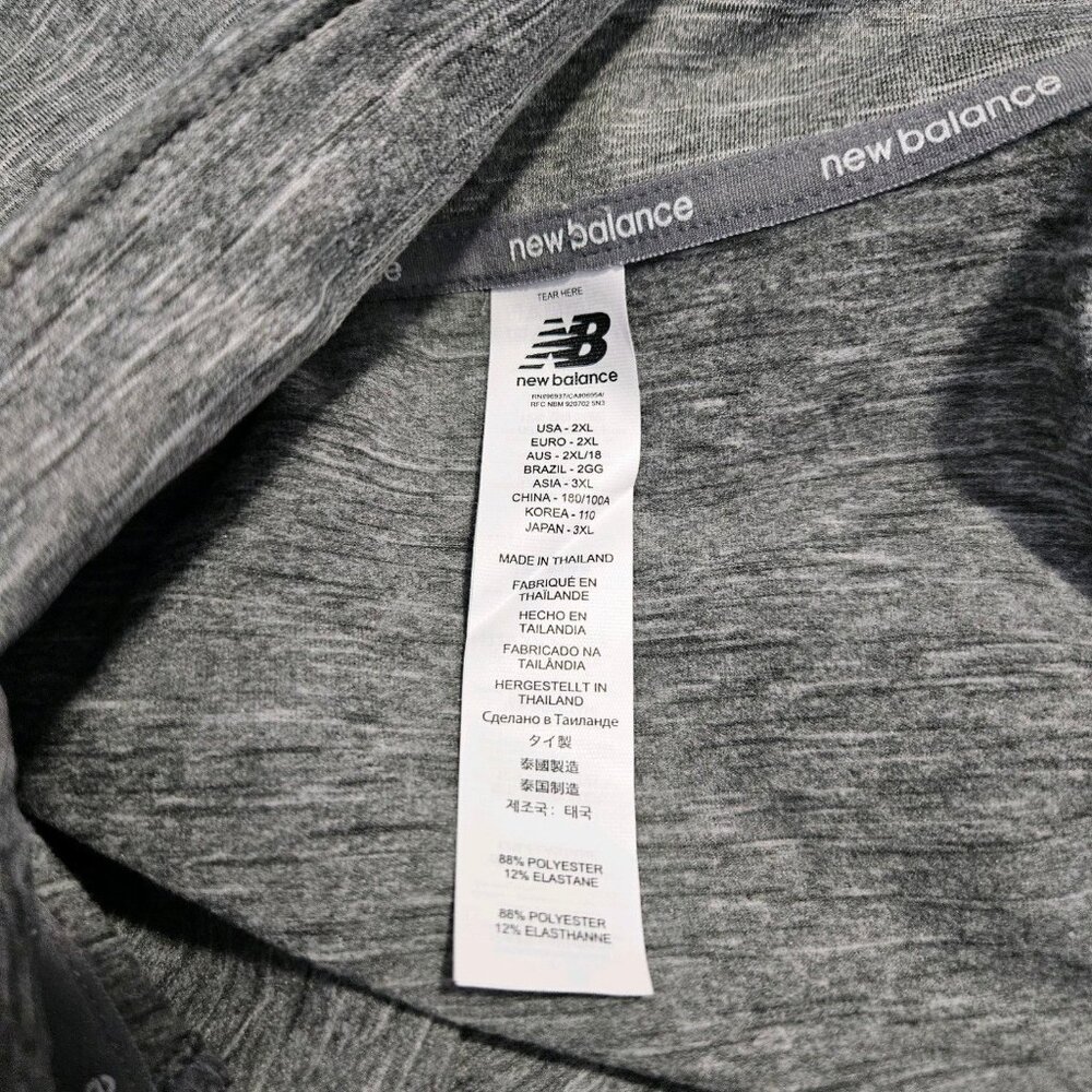 SOLD New Balance Mens Sz 2XL Athletic Long Sleeve Gray Half Zip Pullover Jacket - Picture 3 of 4